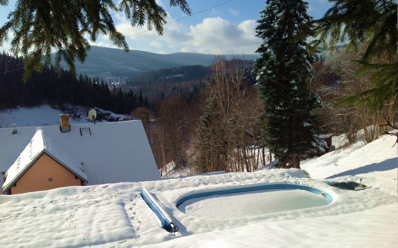 Let´s ski or go for a walk along the sunny side Jizera mountains ...